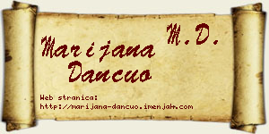 Marijana Dančuo vizit kartica